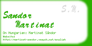 sandor martinat business card